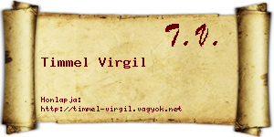 Timmel Virgil névjegykártya